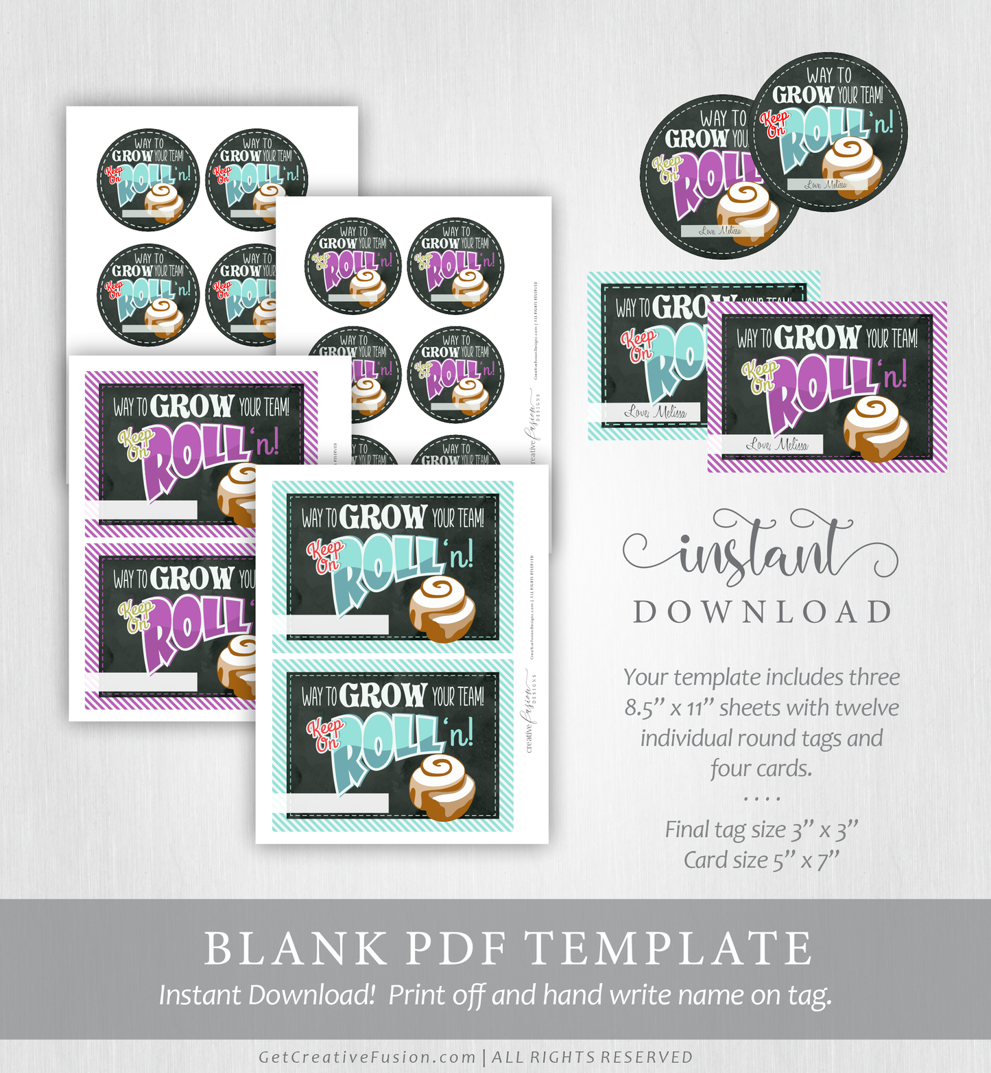 Keep On Roll'n Team Growth Recognition Card