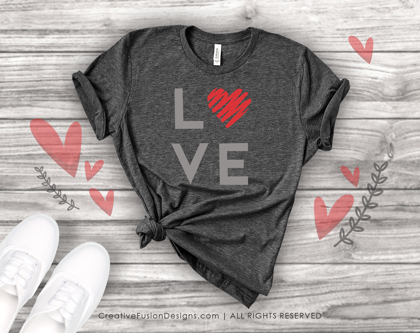 "Love with Heart" Valentine's Day SVG file