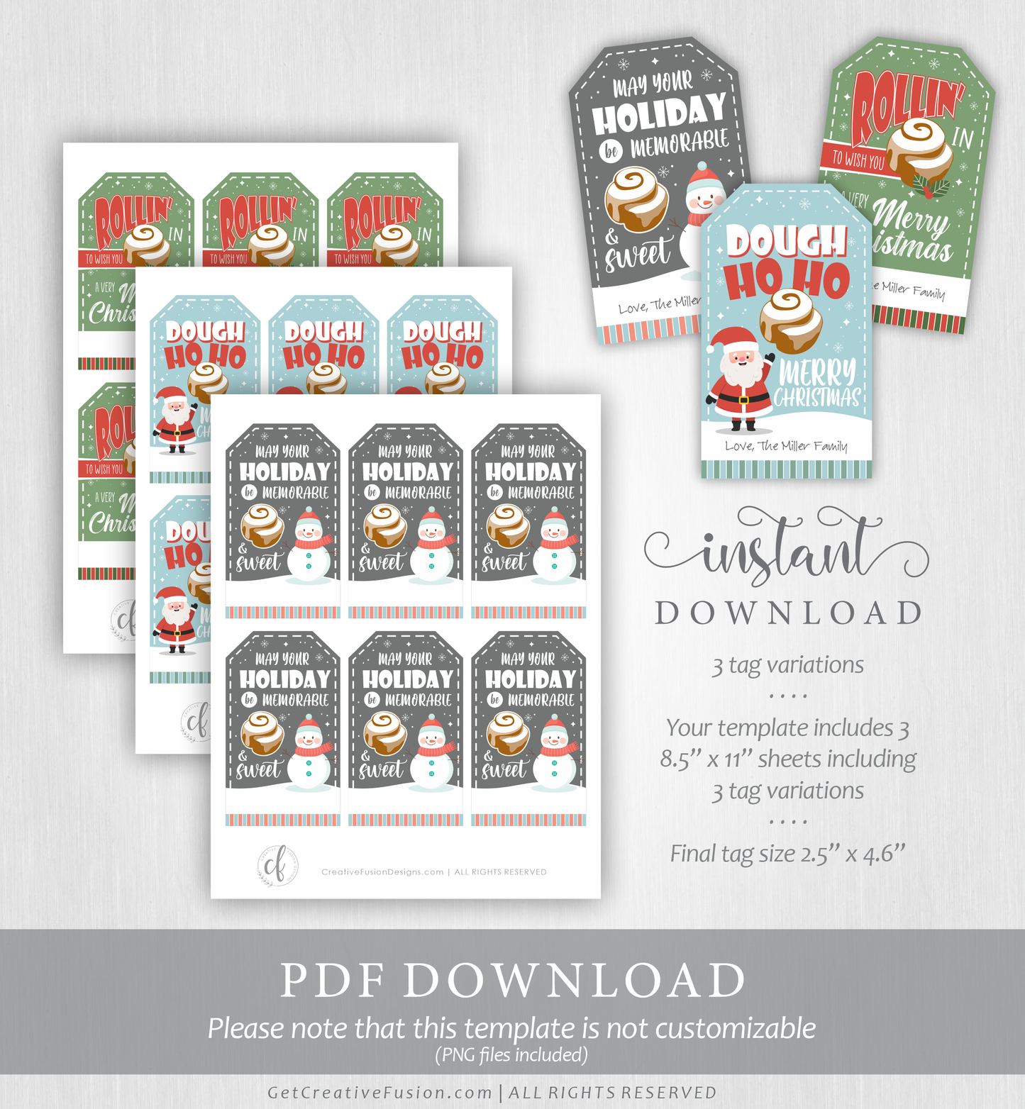 "Dough Ho, Ho" Christmas Gift Tag