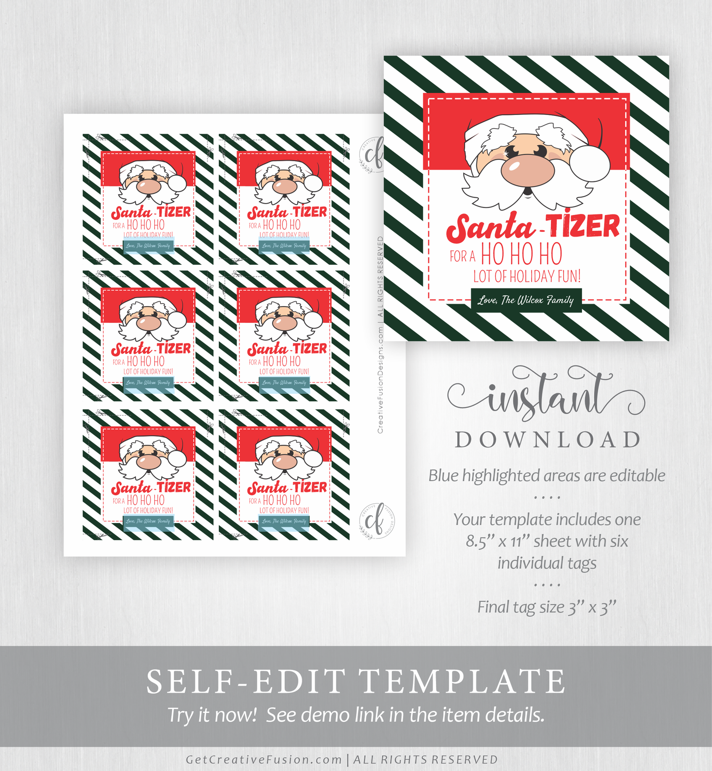 "Santa-Tizer" Christmas Gift Tag