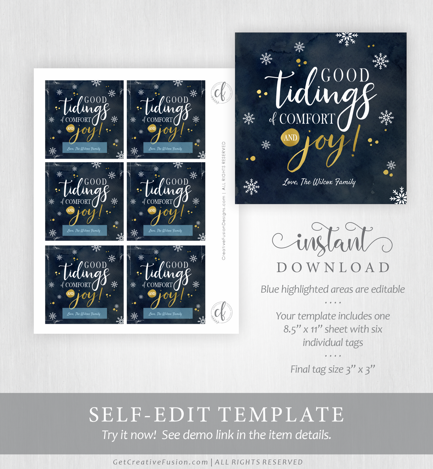 "Good Tidings" Christmas Gift Tag