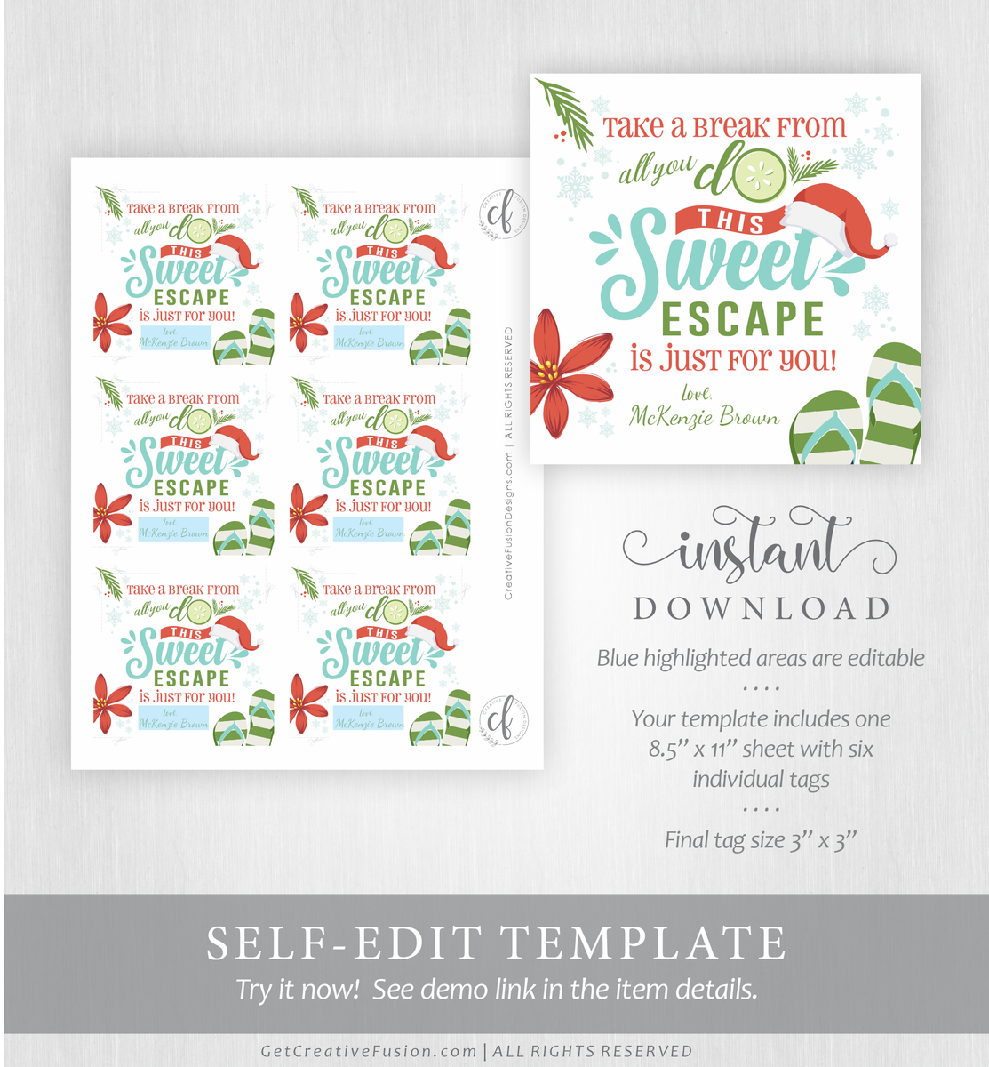 Christmas Gift Tags & Place Settings {Editable} – Heart 2 Heart