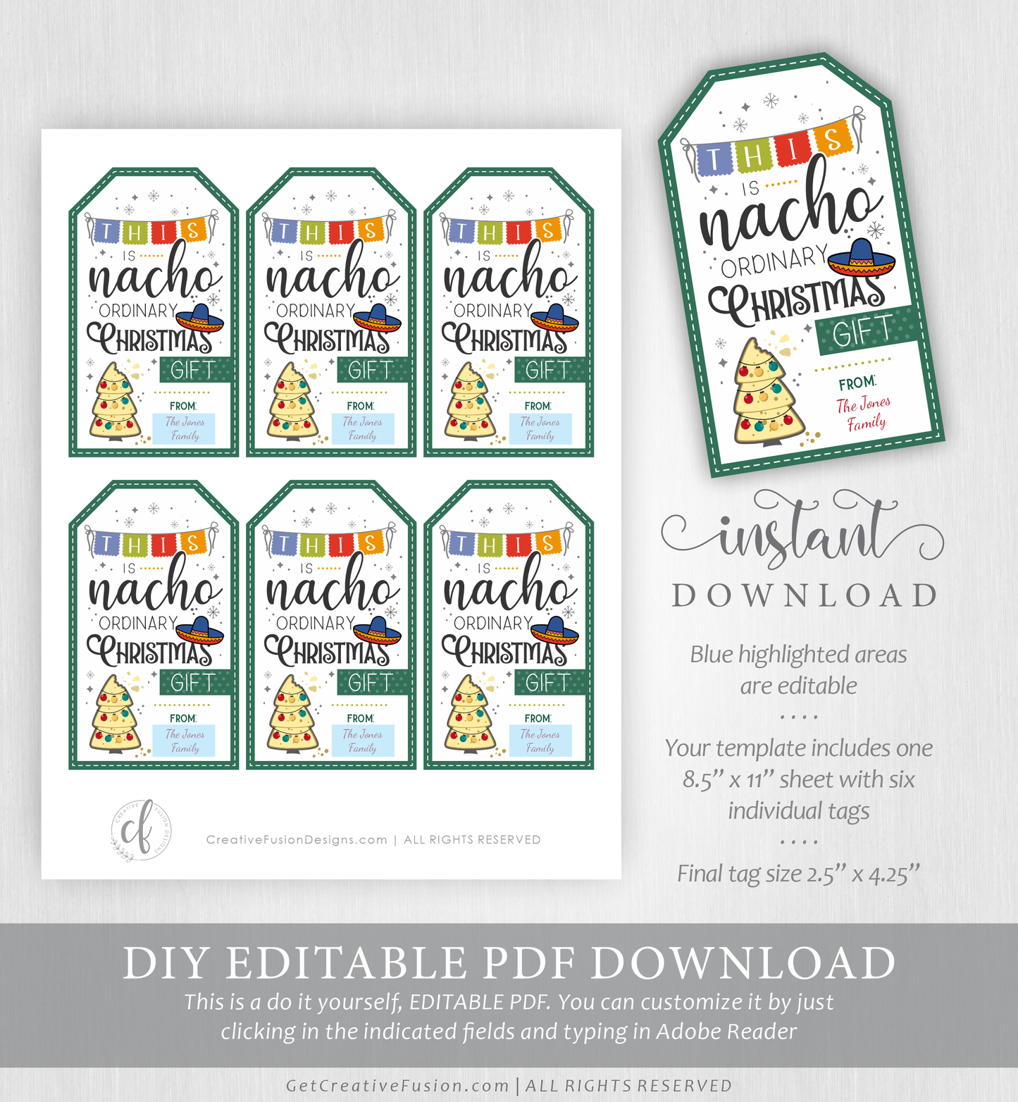 "Nacho Average Christmas" Christmas Gift Tag
