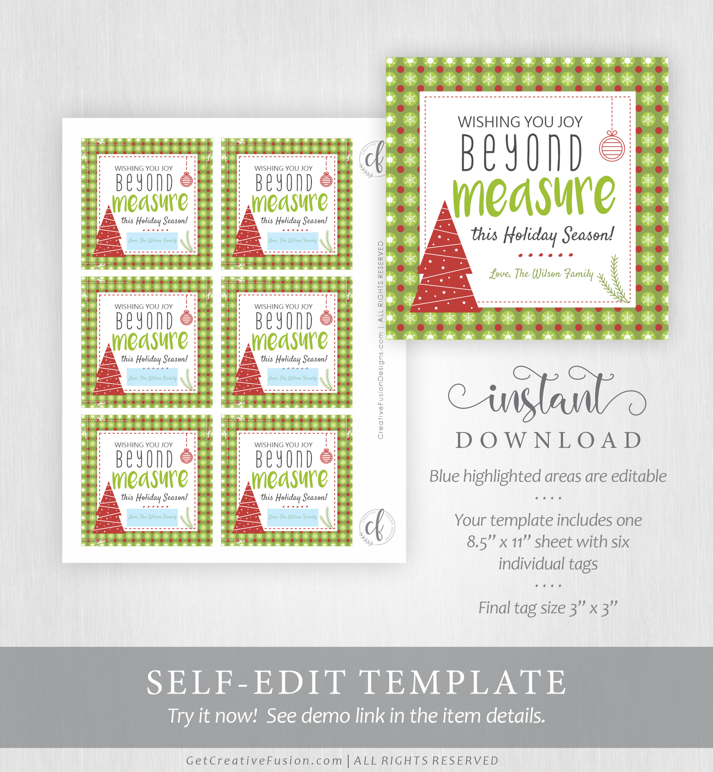 "Beyond Measure" Christmas Gift Tag