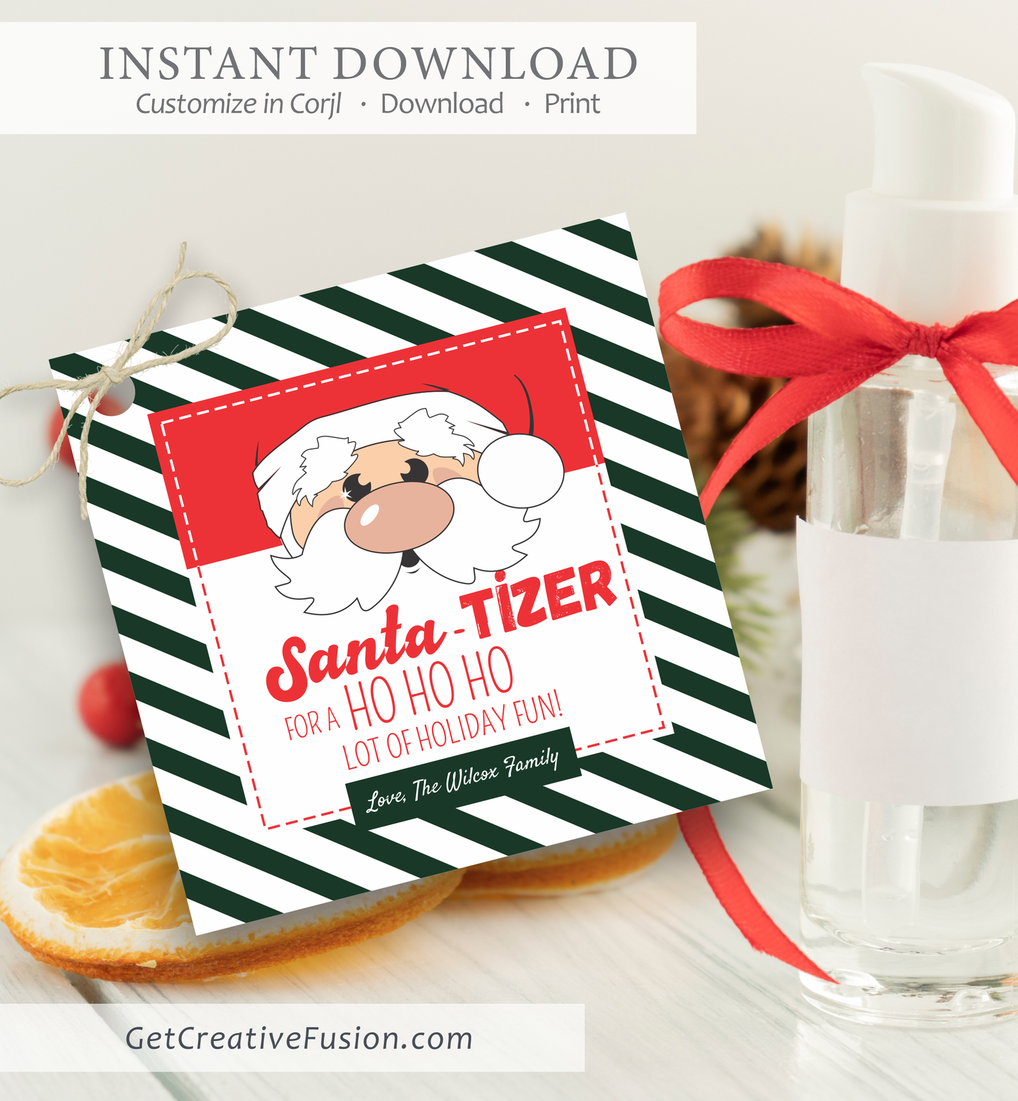"Santa-Tizer" Christmas Gift Tag