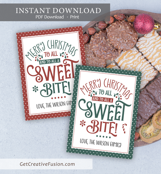 "To All A Sweet Bite" Christmas Gift Tag