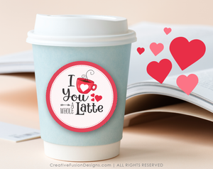"Love You A Whole Latte" Printable Gift Tag
