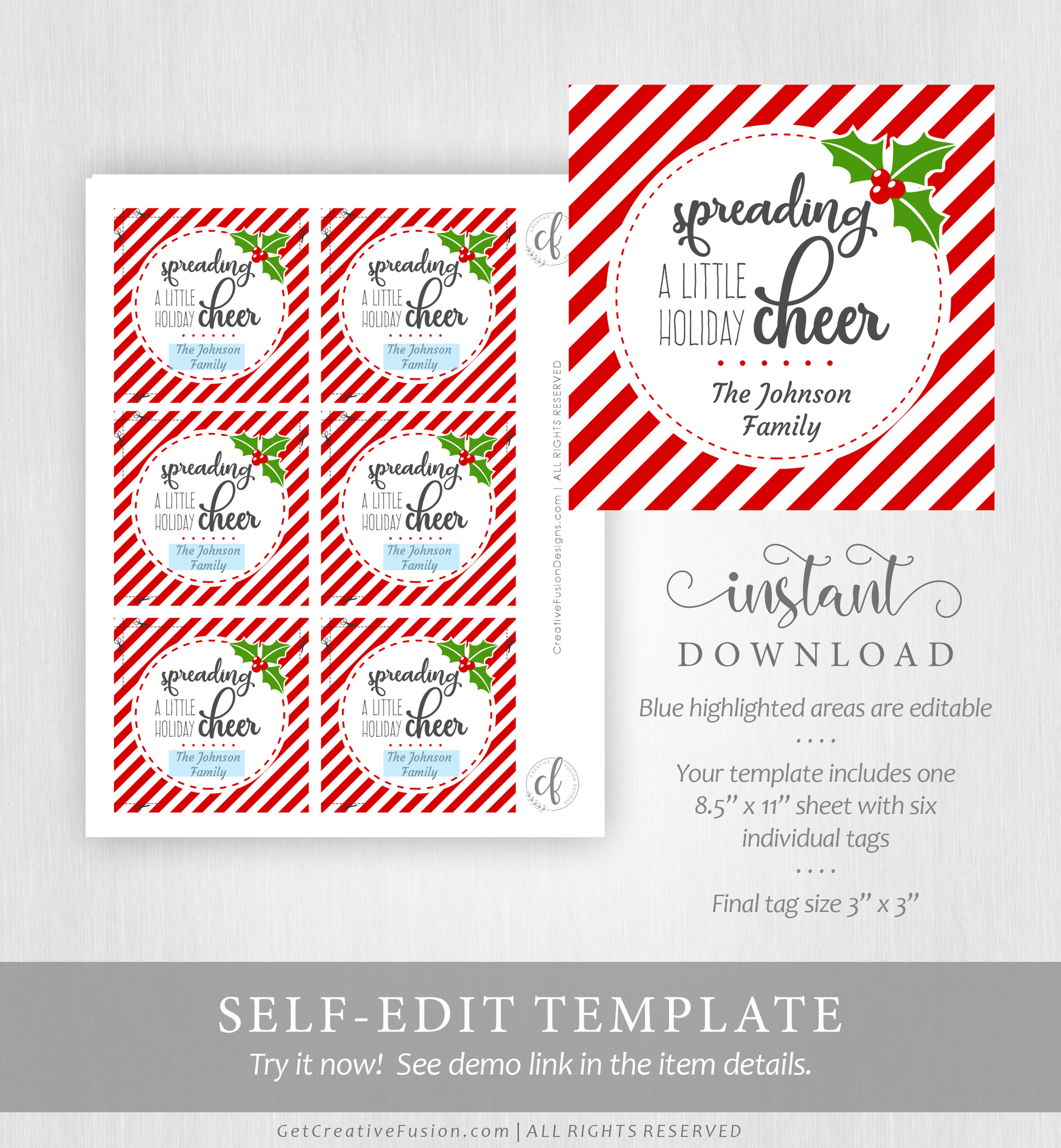 Spreading Christmas Cheer Gift Tag – Creative Fusion Designs