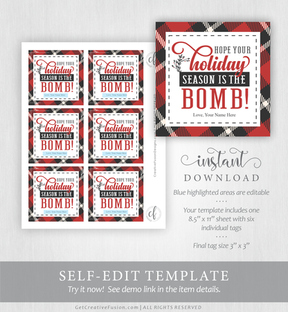"Holiday is the Bomb" Gift Tag