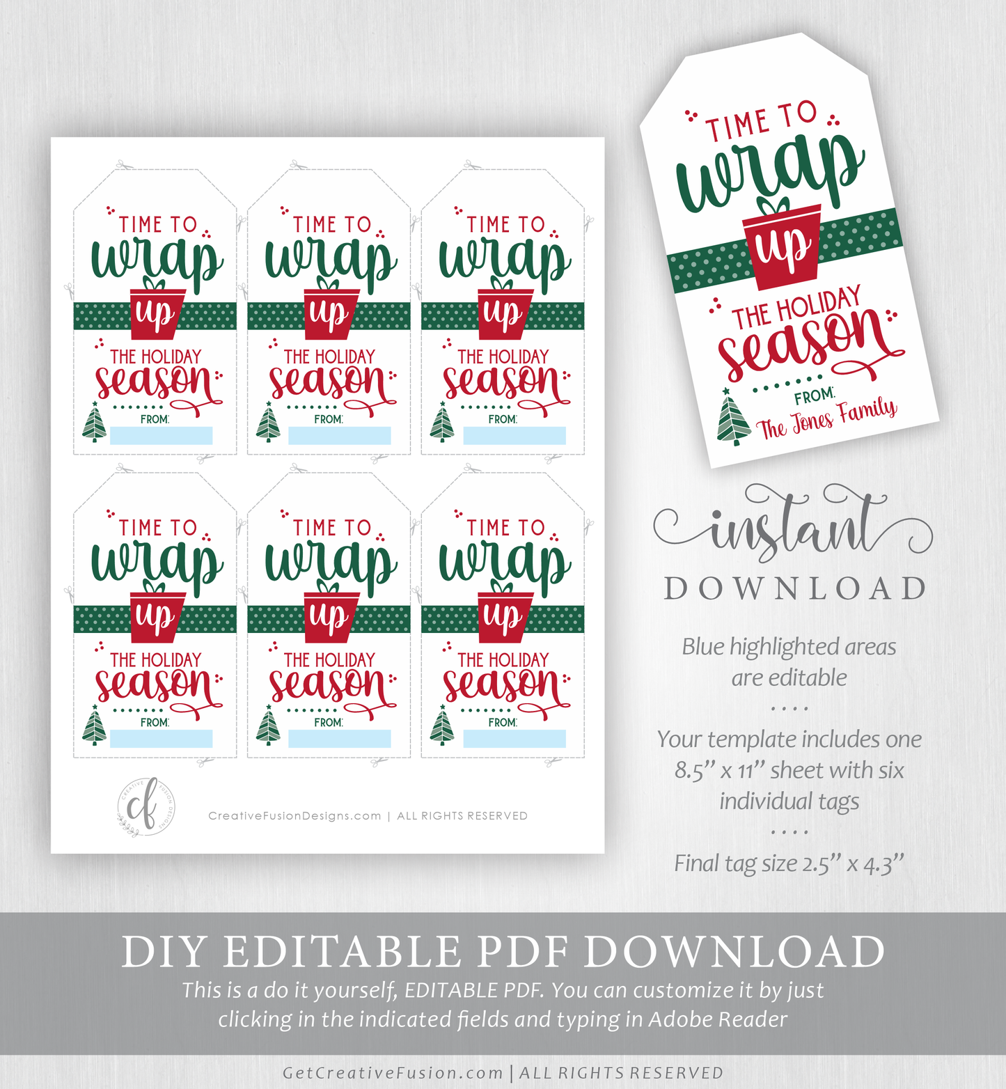 "Wrap It Up" Christmas Gift Tag