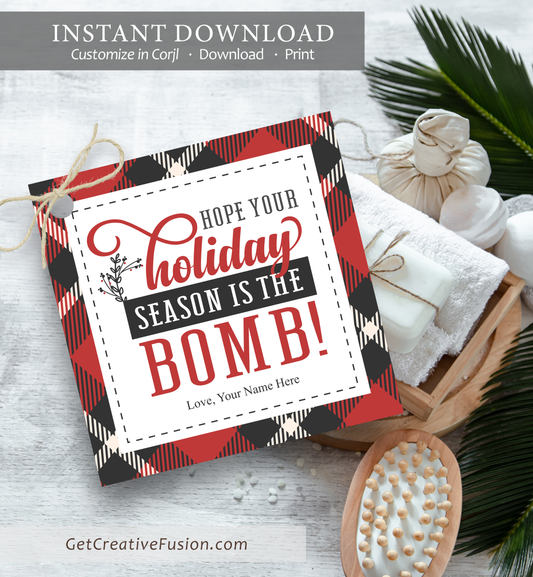 "Holiday is the Bomb" Gift Tag