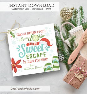 "Sweet Escape" Christmas Gift Tag