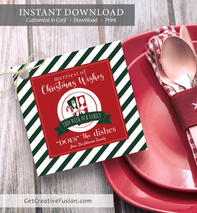 "We Do the Dishes" Christmas Gift Tag