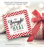 "The Snuggle is Real (Red)" Christmas Gift Tag